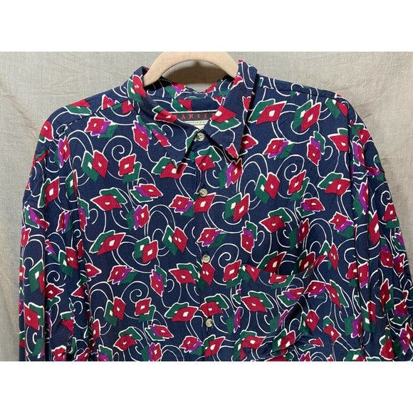 Baxter International Button Up Shirt Adult XL Red Blue Green Purple Casual Mens. - Picture 2 of 8